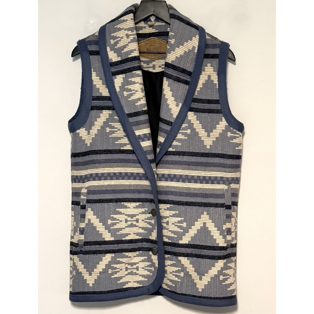 Vintage Woolrich Women's Wool Indian Blanket Vest Small Southwest Cabin Core